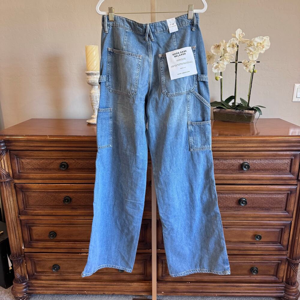 Good American Good Ease Mid-Rise Relaxed Carpenter Jeans NWT Size 2/26 - Picture 6 of 9